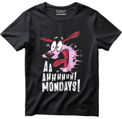 Тениска с щампа на "Aahh Mondays" Courage the Cowardly Dog, 100% памук, произведена в България