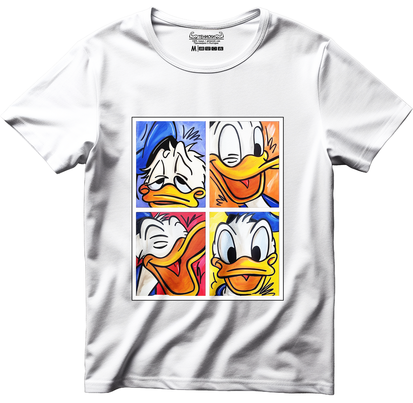 Тениска с щампа на Donald Duck Collage, 100% памук, произведена в България