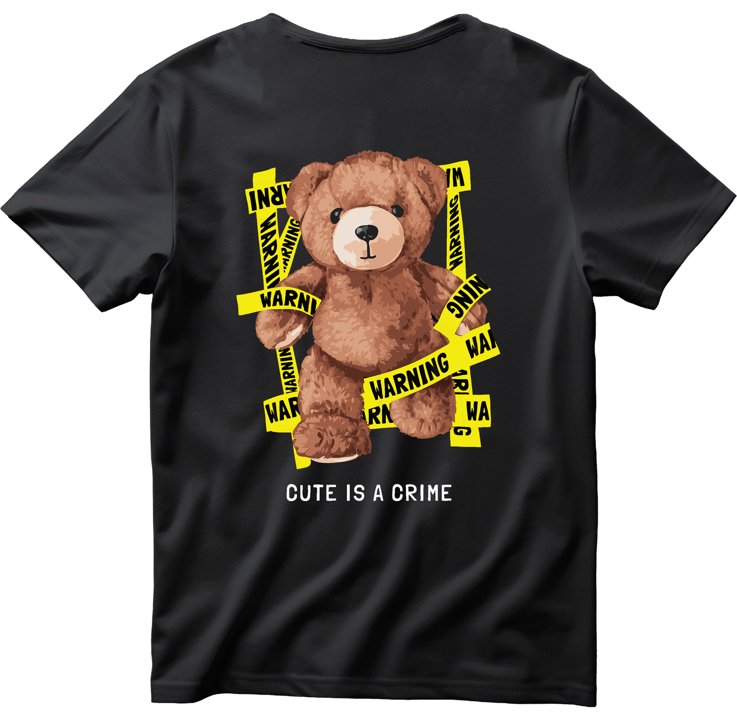 Тениска с щампа на Teddy Bear Cute Is Crime, 100% памук, произведена в България