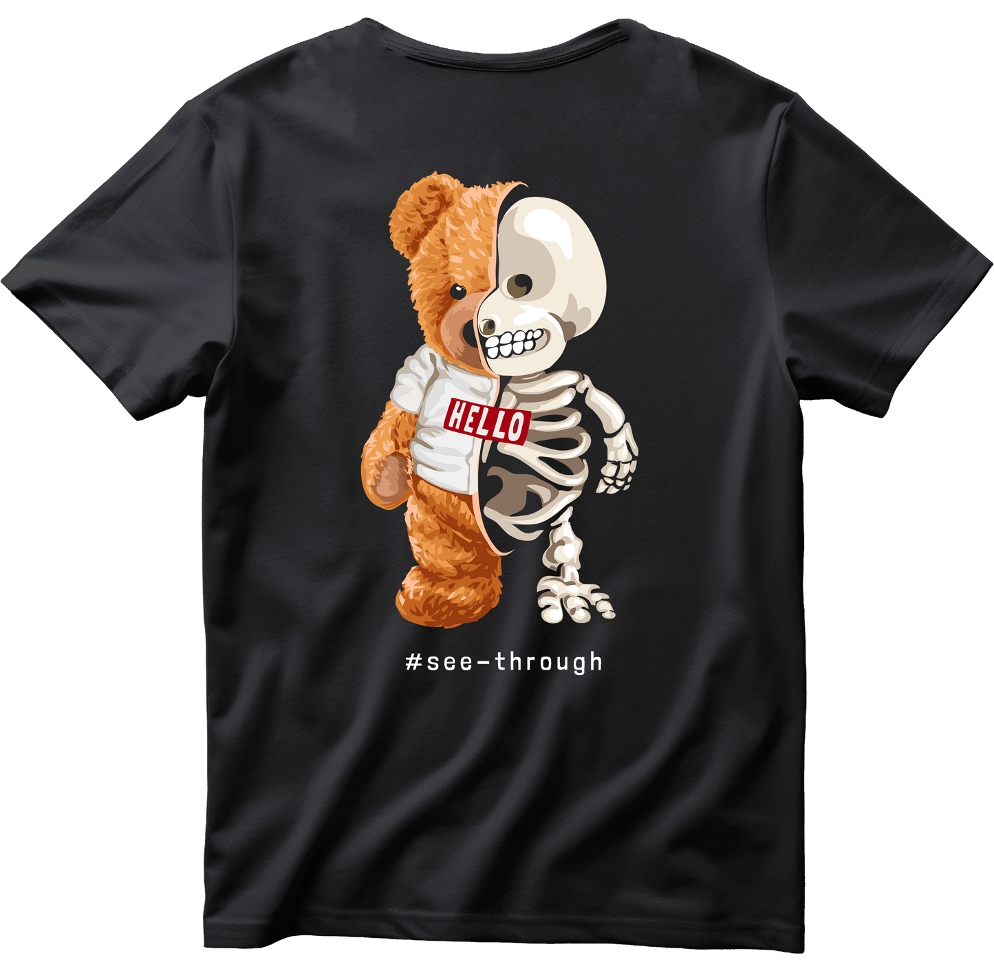 Тениска с щампа на Teddy Bear See Through, 100% памук, произведена в България