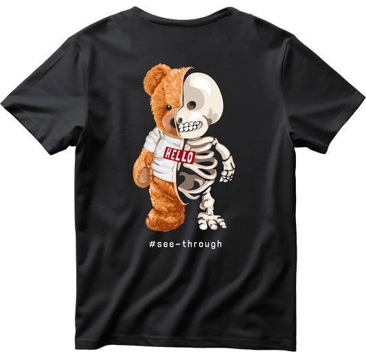 Тениска с щампа на Teddy Bear See Through, 100% памук, произведена в България