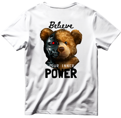 Тениска с щампа на Teddy Bear Believe Your Inner Power, 100% памук, произведена в България