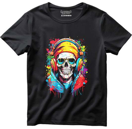 Тениска с щампа на Party Skull, 100% памук, произведена в България